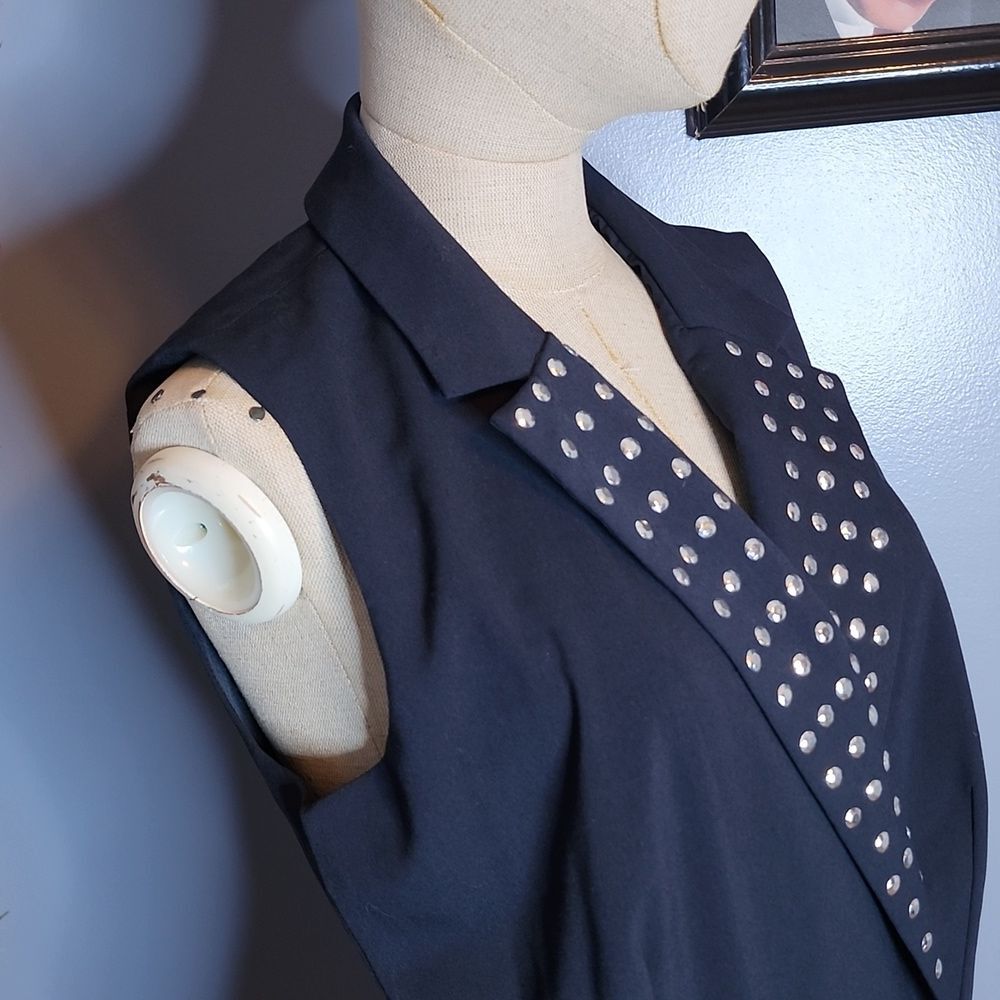 XOXO Womens Embellished Surplice Neck Jumpsuit Navy Size Large NWT - Picture 7 of 16